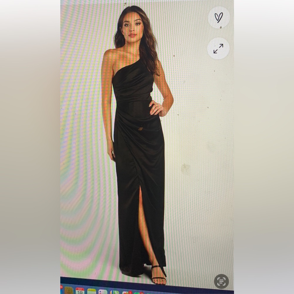 Long black dress from lulus! Only worn once! Great for black tie wedding!